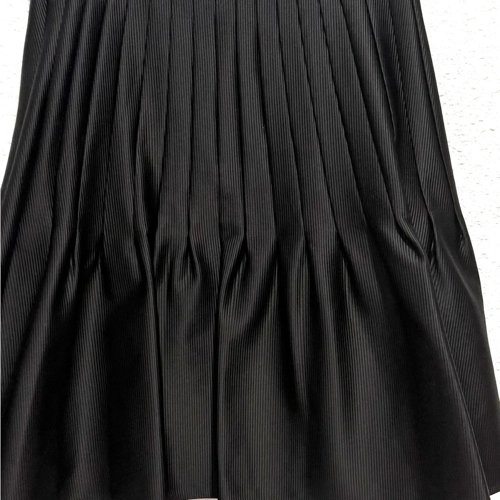 Gianni Bini‎ Black satin pleated Skirt with Subtle Ribbing 4